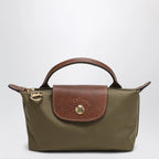 Longchamp Le Pliage Original Pebble clutch bag olive