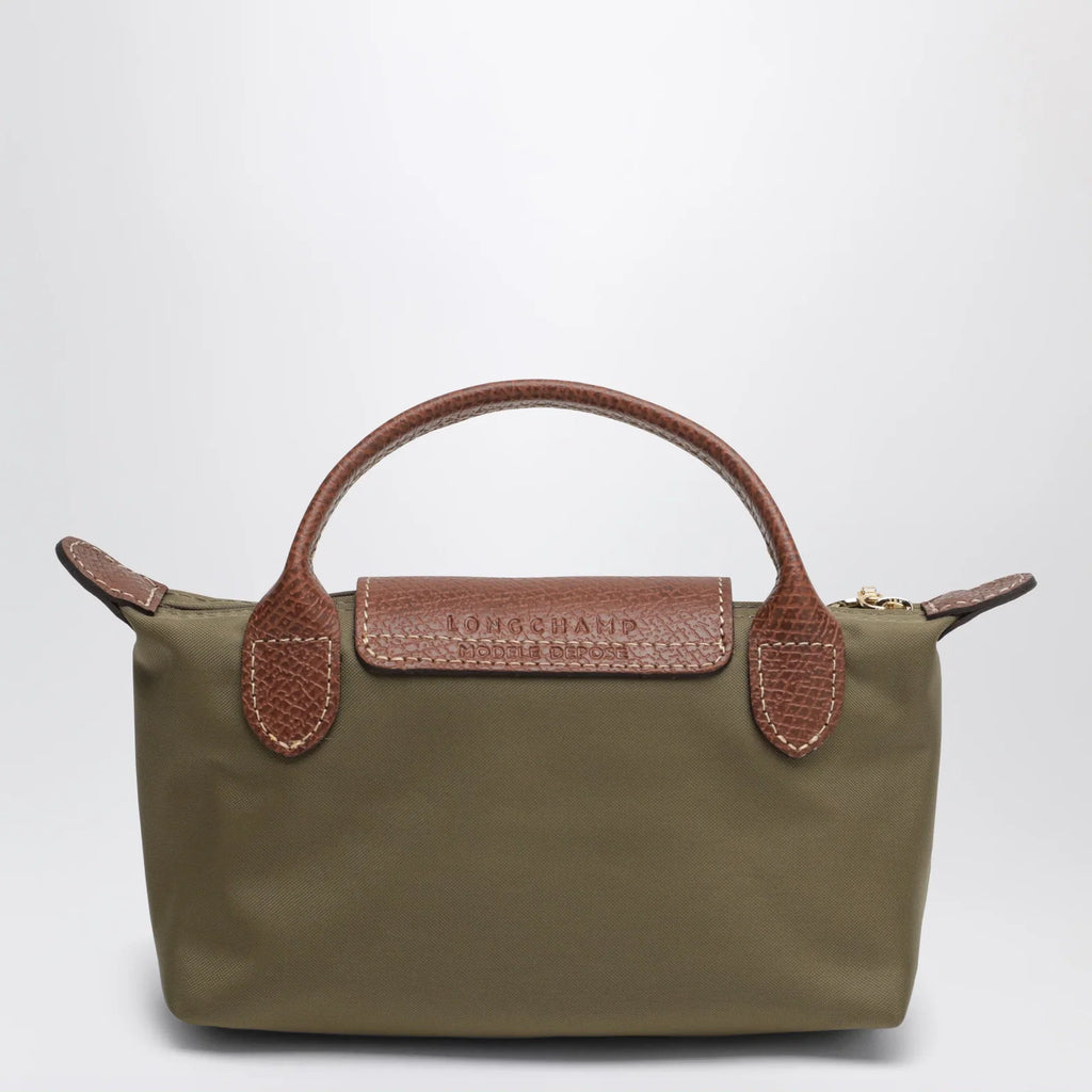 Longchamp Le Pliage Original Pebble clutch bag olive