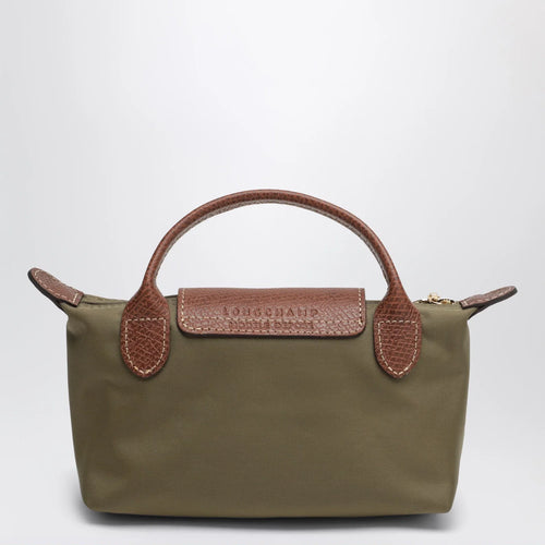 Longchamp Le Pliage Original Pebble clutch bag olive