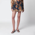 ZIMMERMANN Aster relaxed-fit silk shorts in navy jacobean