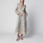 ZIMMERMANN Roselight Midi Dress in Floral Linen
