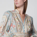 ZIMMERMANN Roselight Midi Dress in Floral Linen