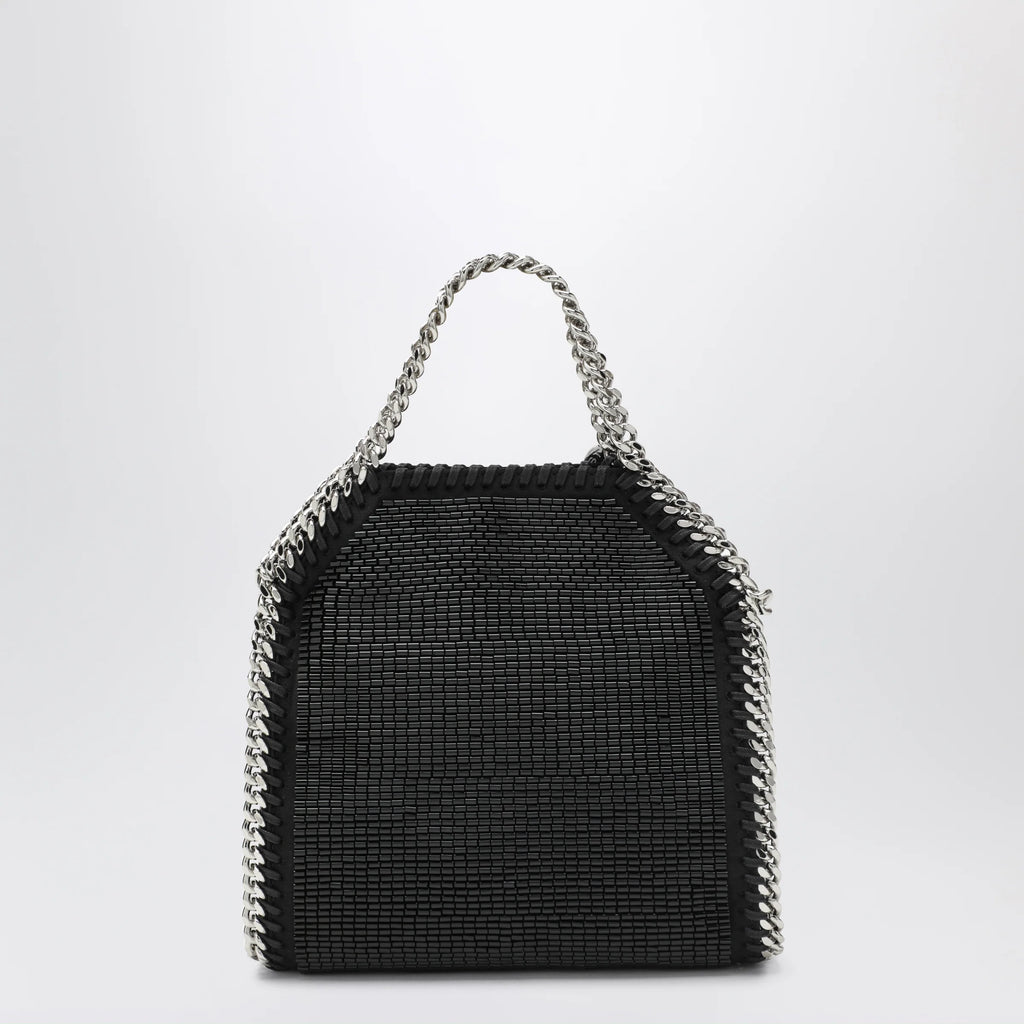 Stella McCartney Falabella mini tote bag in black crystal mesh