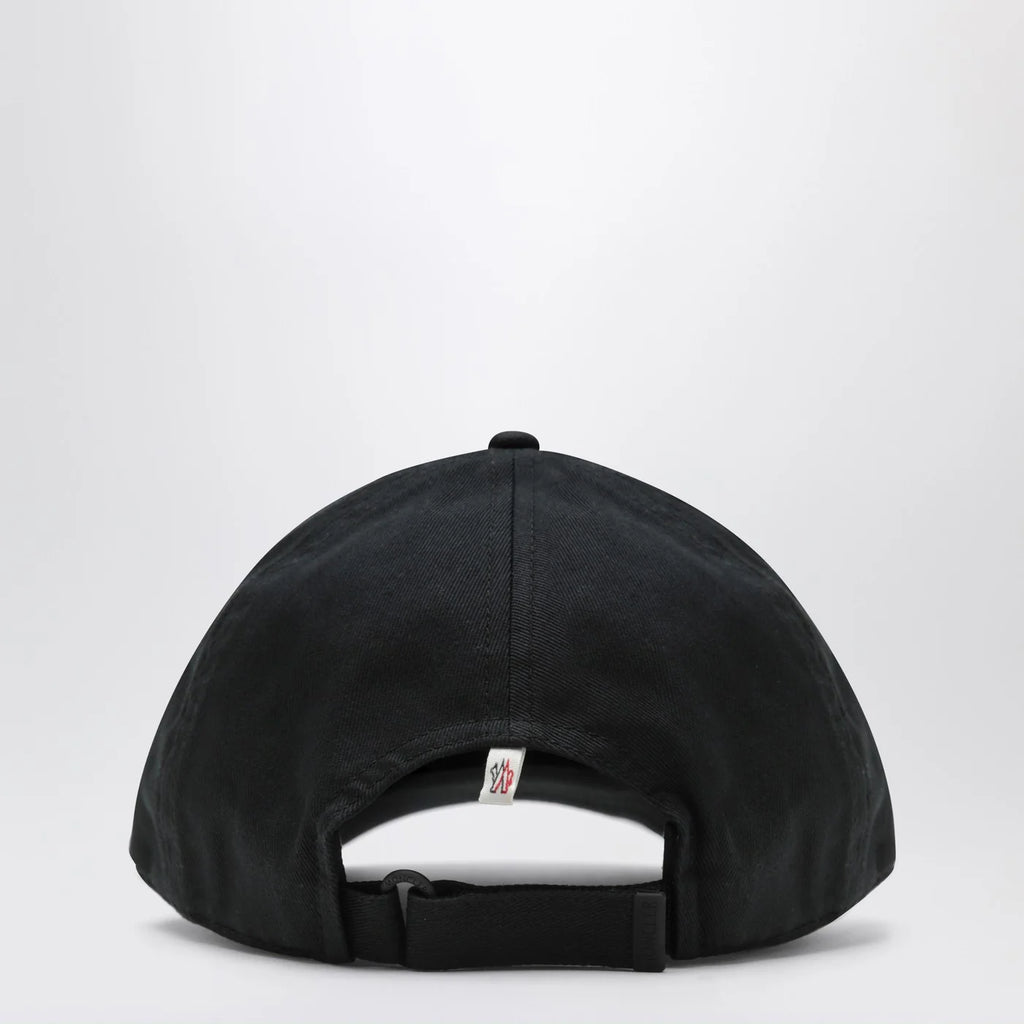 Moncler Grenoble Black baseball cap with logo patch