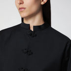 Róhe Black Wool Jacket with Pankou Closure