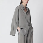 Róhe Light grey striped oversized shirt