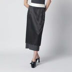 Róhe Dark grey inside-out midi skirt
