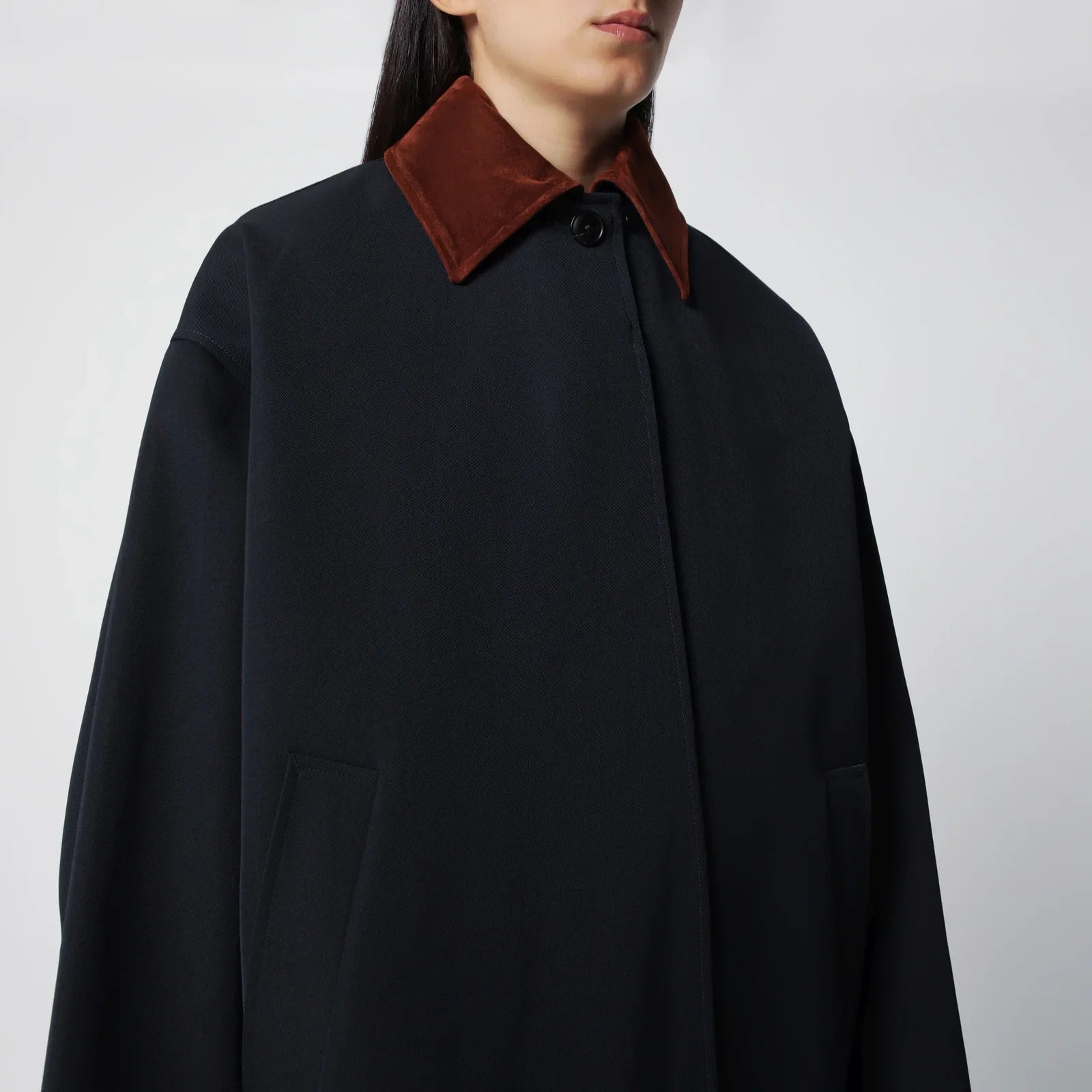 Róhe Navy Cotton and Wool-Blend Coat