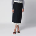 Róhe Navy Blue Skirt with Boxer Detail