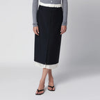 Róhe Navy Blue Skirt with Boxer Detail
