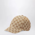 GUCCI Baseball cap in beige and ebony Original GG fabric