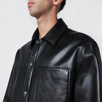 Salvatore Santoro Black leather overshirt
