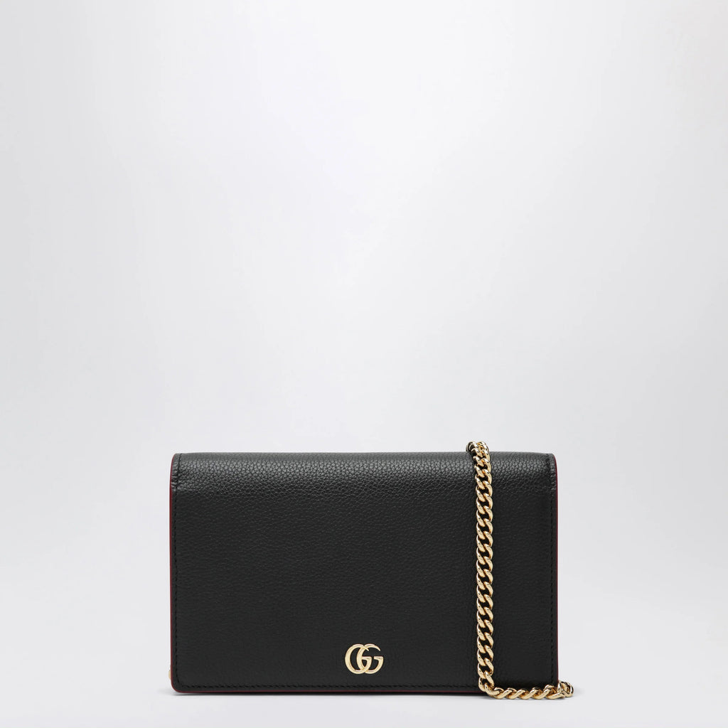 GUCCI GG Marmont wallet with chain black/red