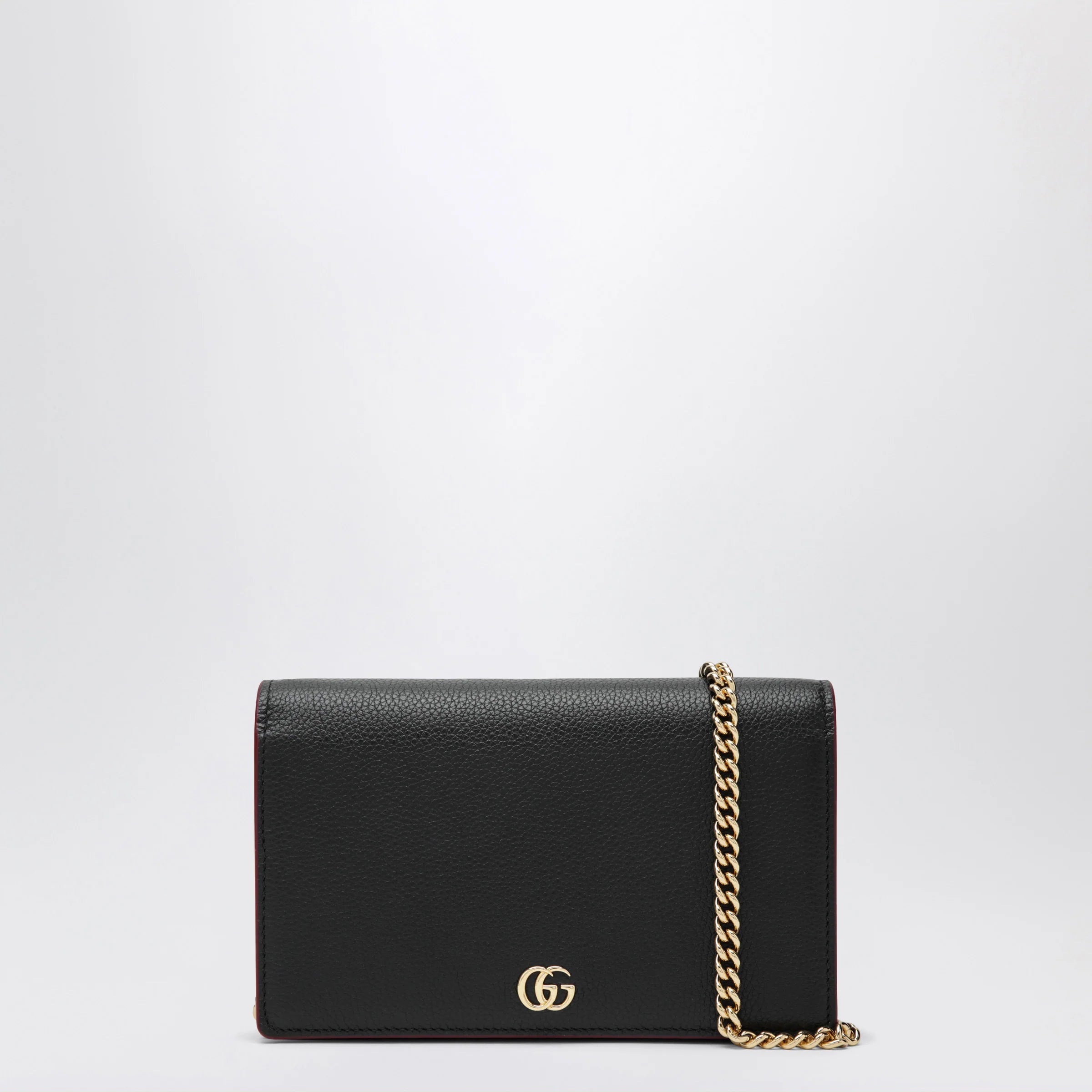 GUCCI GG Marmont wallet with chain black/red