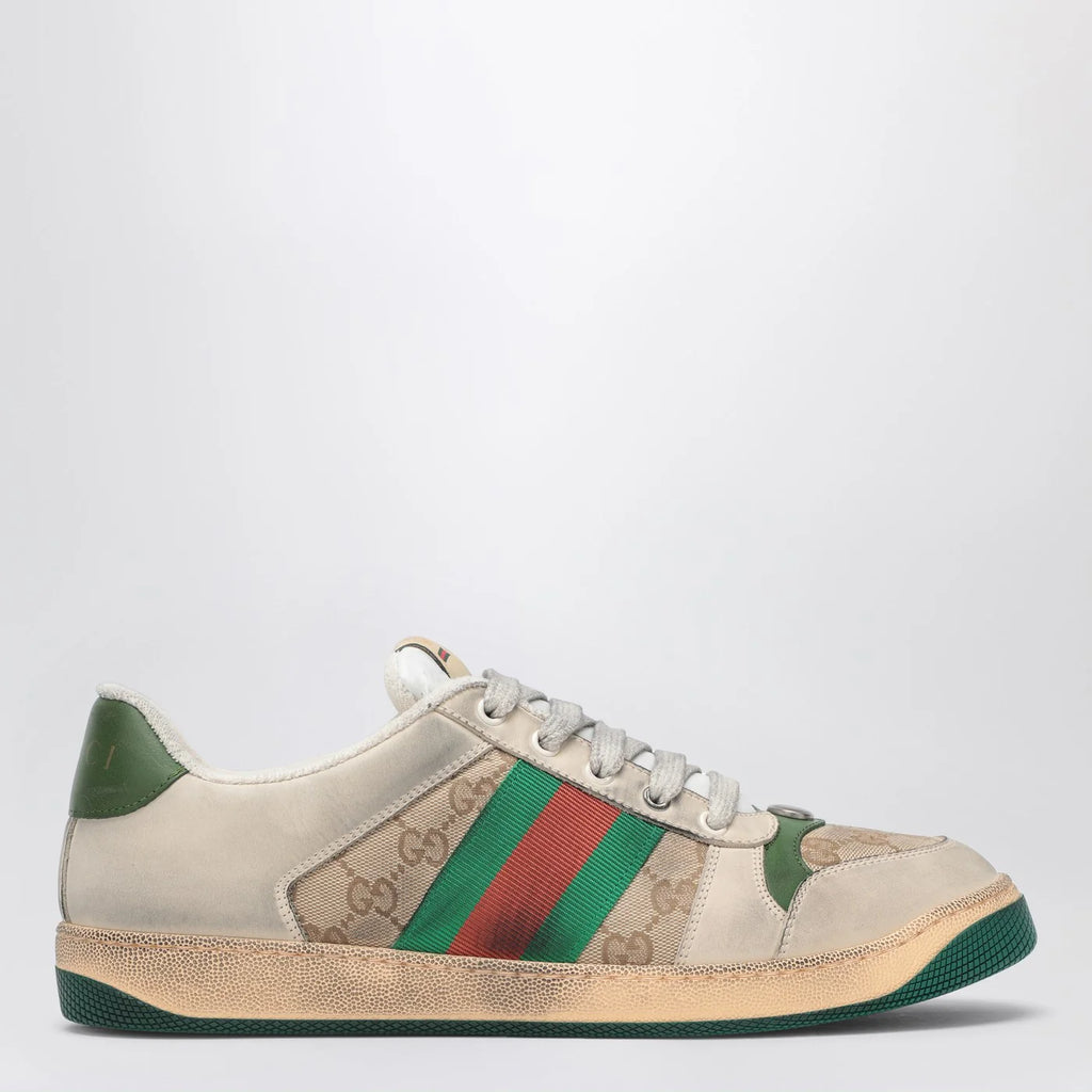 GUCCI Beige Screener Sneakers in Original GG fabric