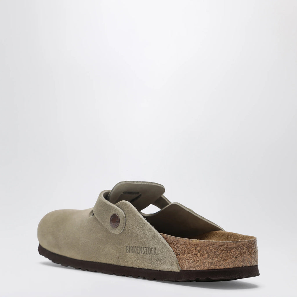 Taupe suede Boston clogs by Birkenstock