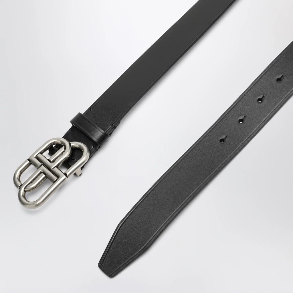 Balenciaga Black BB leather belt
