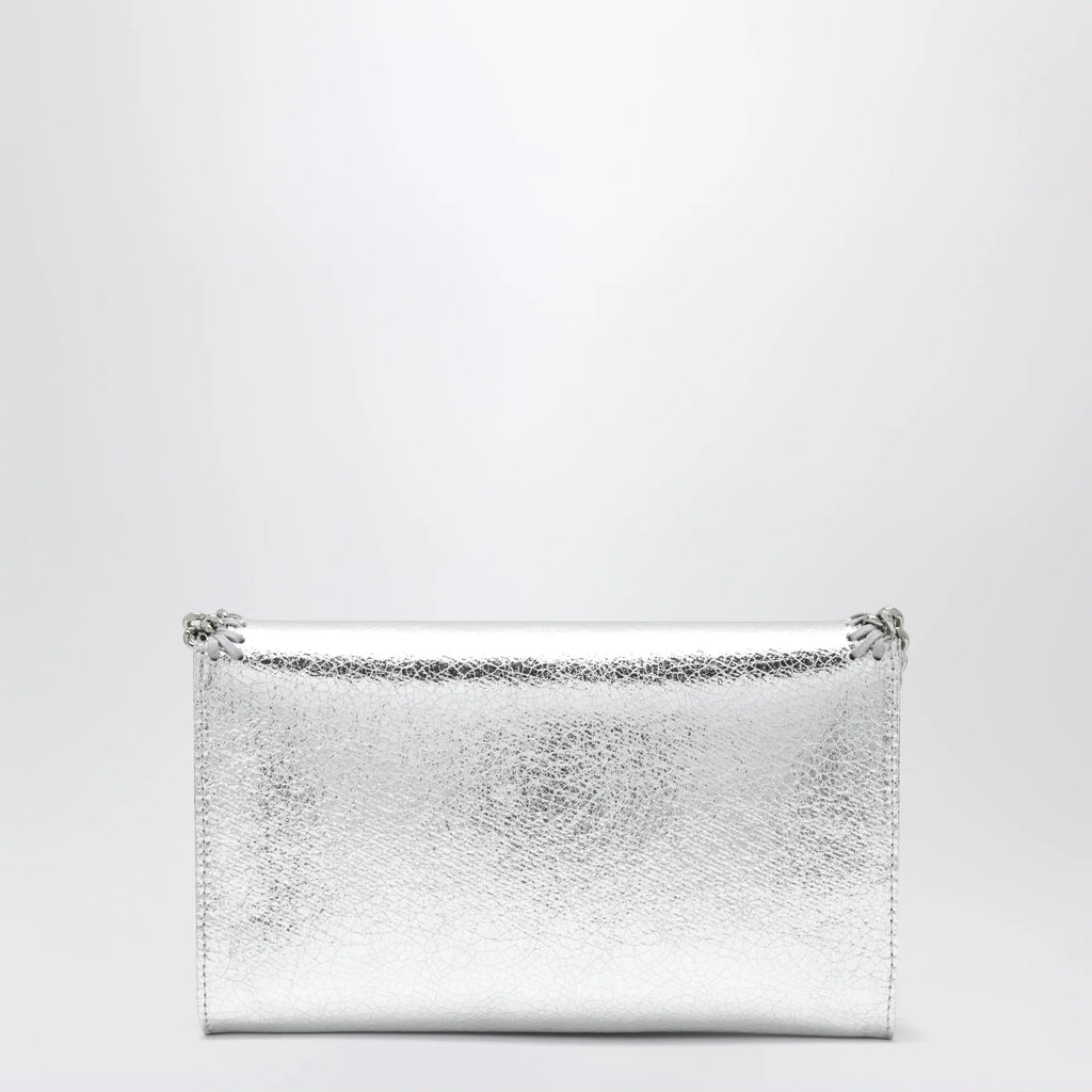 Stella McCartney Falabella metallic silver crossbody wallet bag