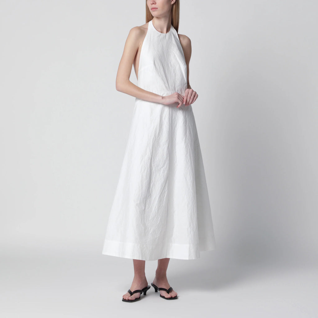 Róhe White midi dress in cotton blend