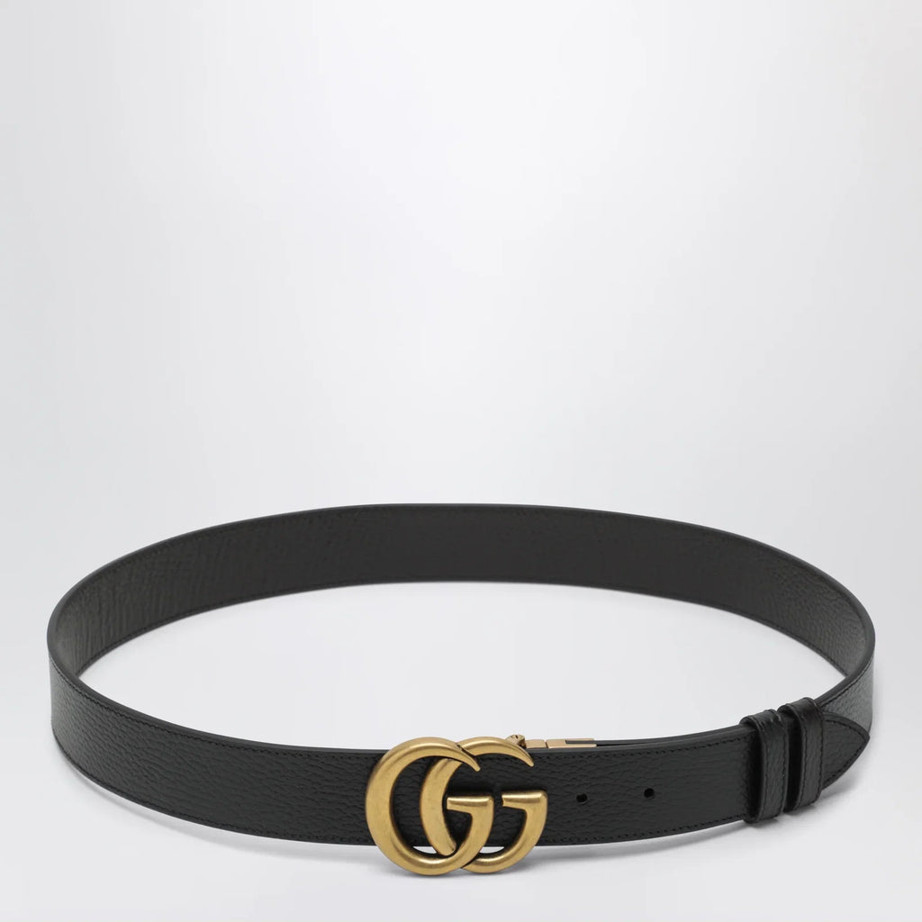 GUCCI Reversible Black/Brown Leather Belt with Double G Buckle