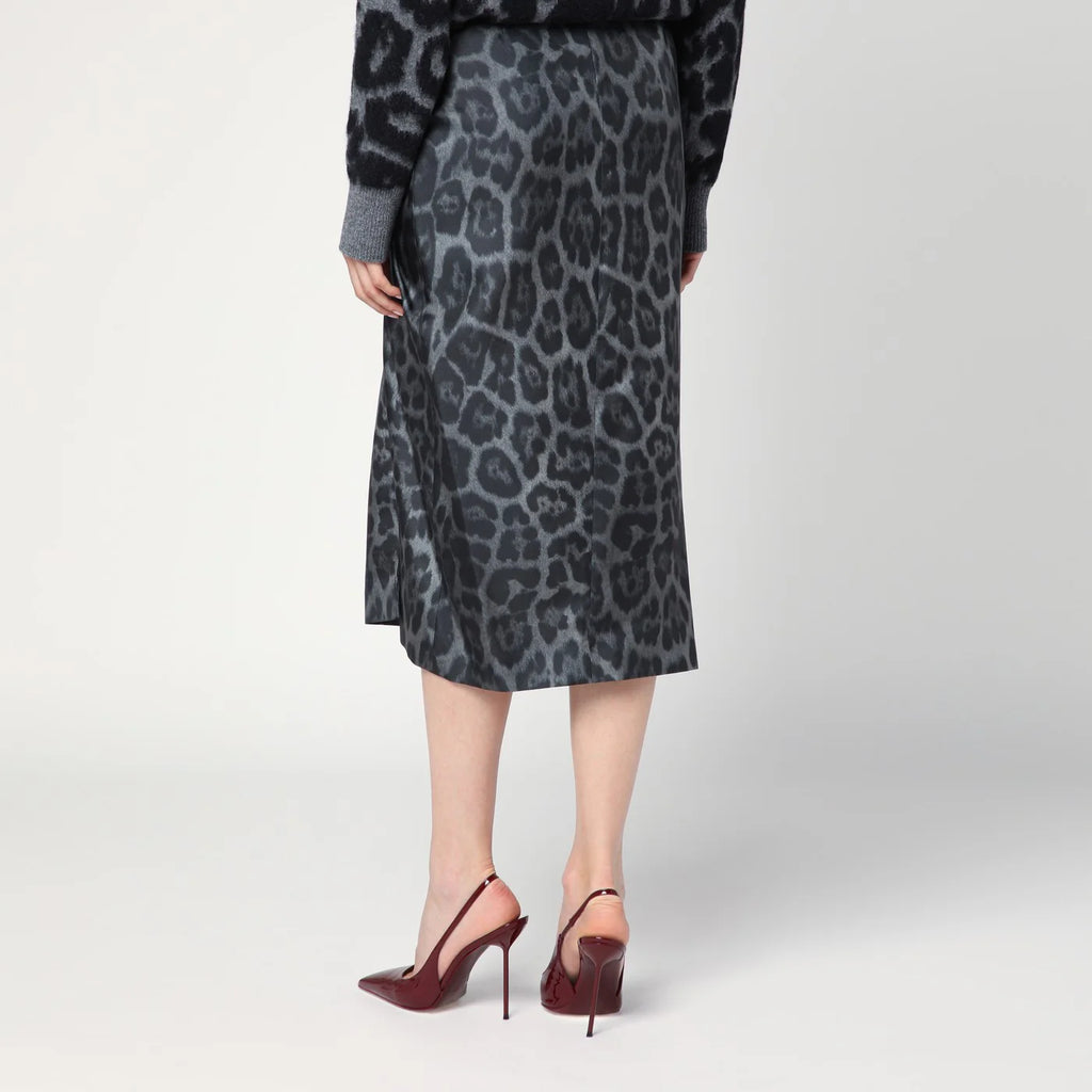 Stella McCartney Leopard midi skirt with knot