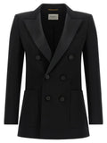 Saint Laurent Satin Lapel Blazer