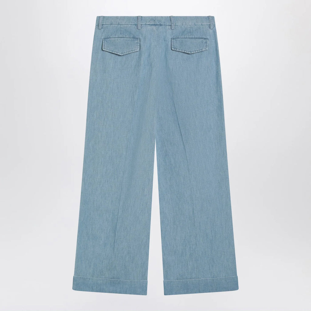 Valentino Light blue wide jeans with cuff