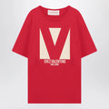 Red T-shirt with Chez Valentino print