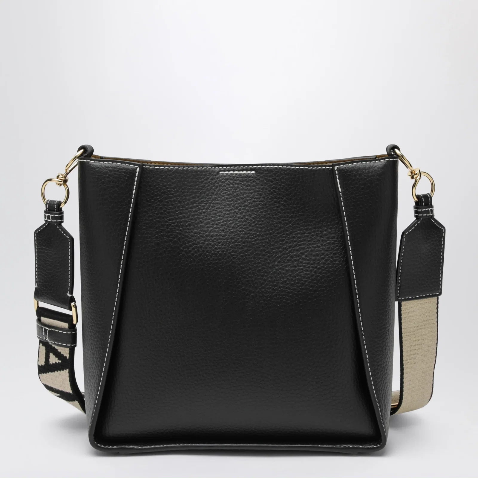 Stella McCartney Square black crossbody bag with logo