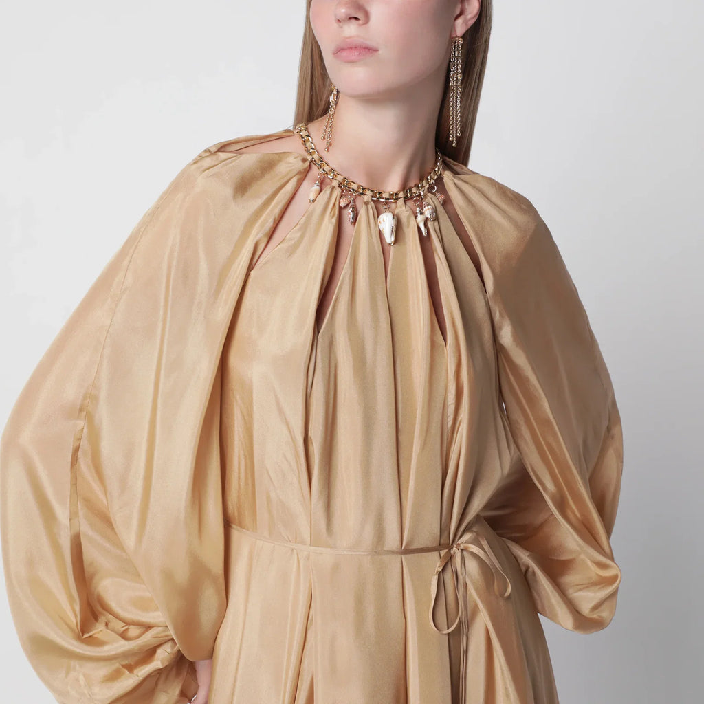 ZIMMERMANN Mahon maxi dress in silk habotai champagne