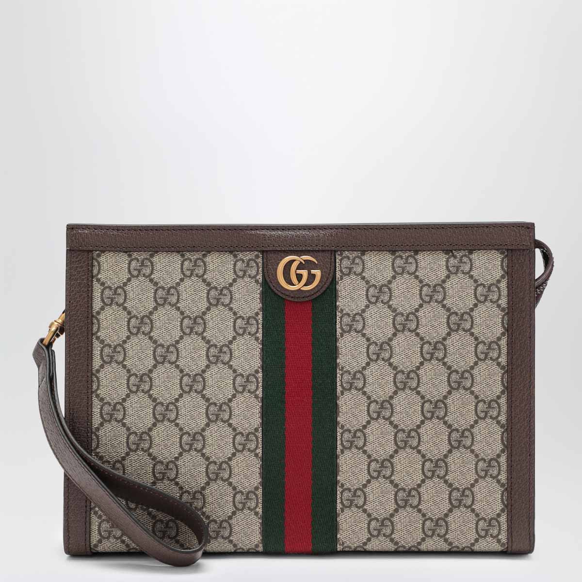 GUCCI GG supreme fabric Ophidia medium pouch