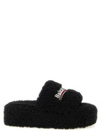 Balenciaga Furry Platform Slides
