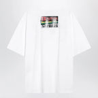 Balenciaga Bumper Stickers medium-fit cotton T-shirt in white