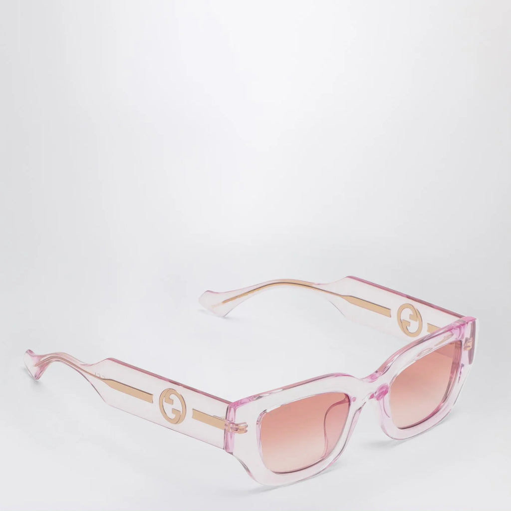 GUCCI Rectangular pink/transparent sunglasses