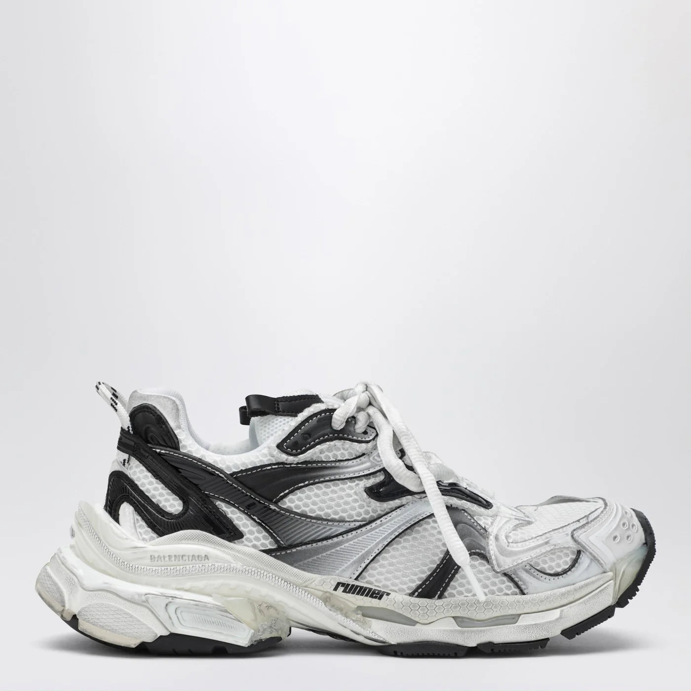 Balenciaga Runner 2 Gradient Sneakers in white/black