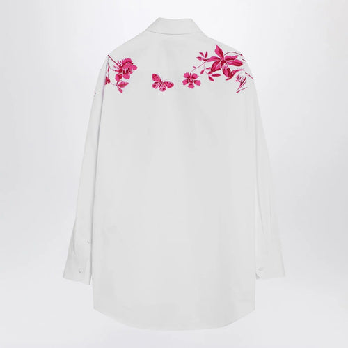 GUCCI White shirt with fuchsia print