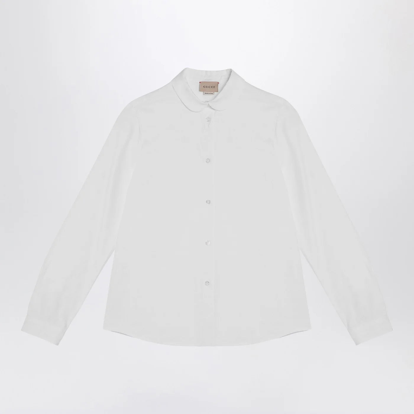 GUCCI White Oxford cotton shirt with GG pattern
