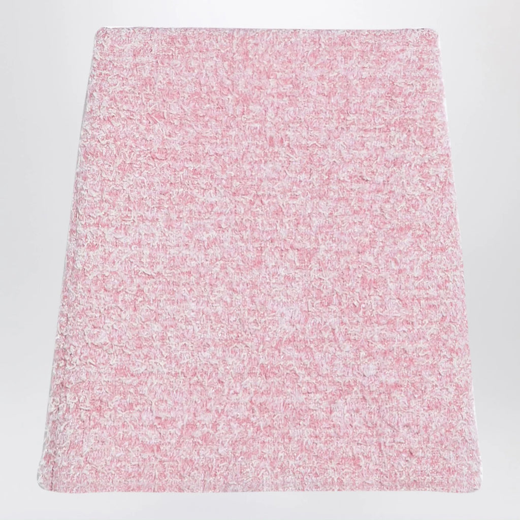 Balenciaga Pink cotton blend tweed mini skirt