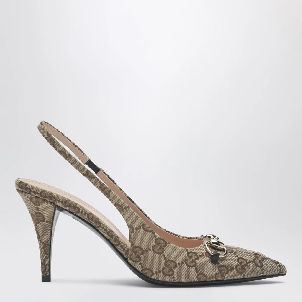 GUCCI Slingback pumps in Original GG with Horsebit