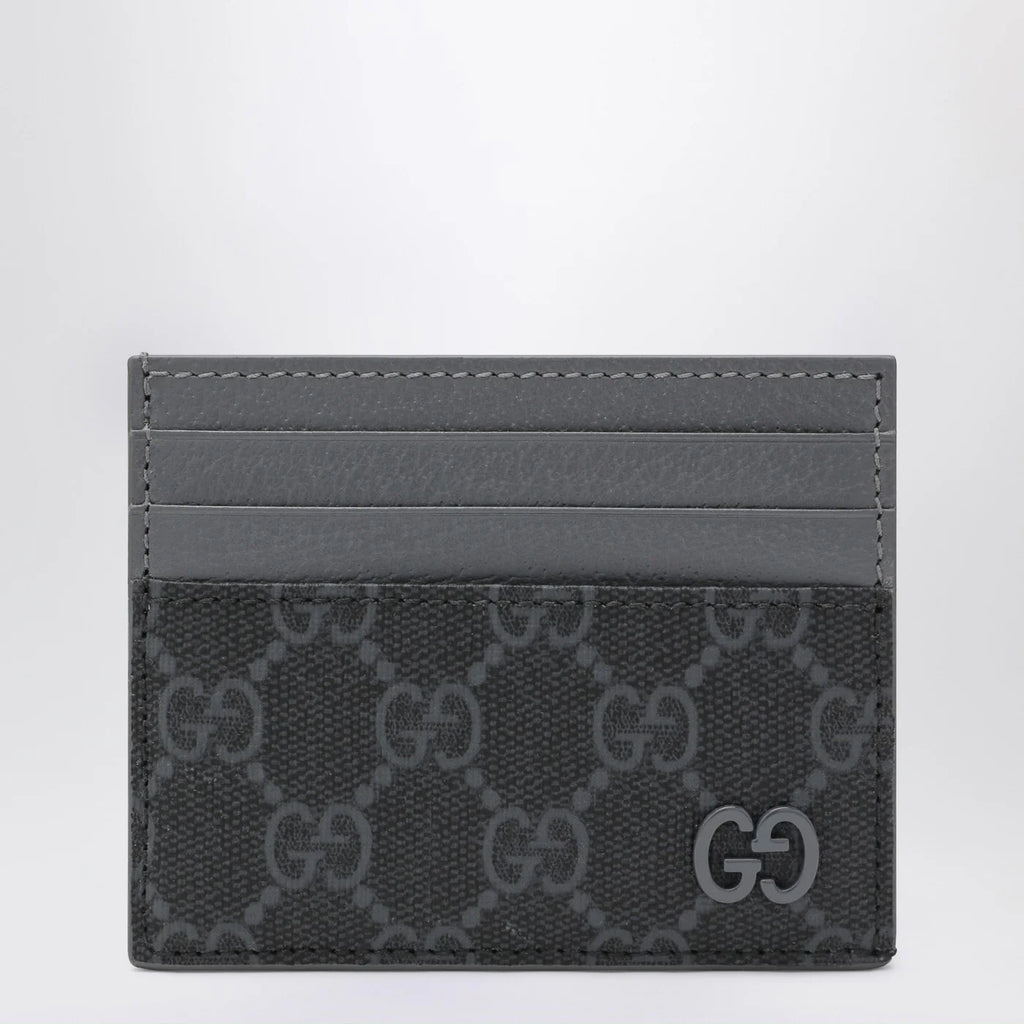GUCCI GG card holder with grey trims