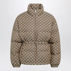 GUCCI Belted jacket in beige GG fabric