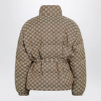 GUCCI Belted jacket in beige GG fabric