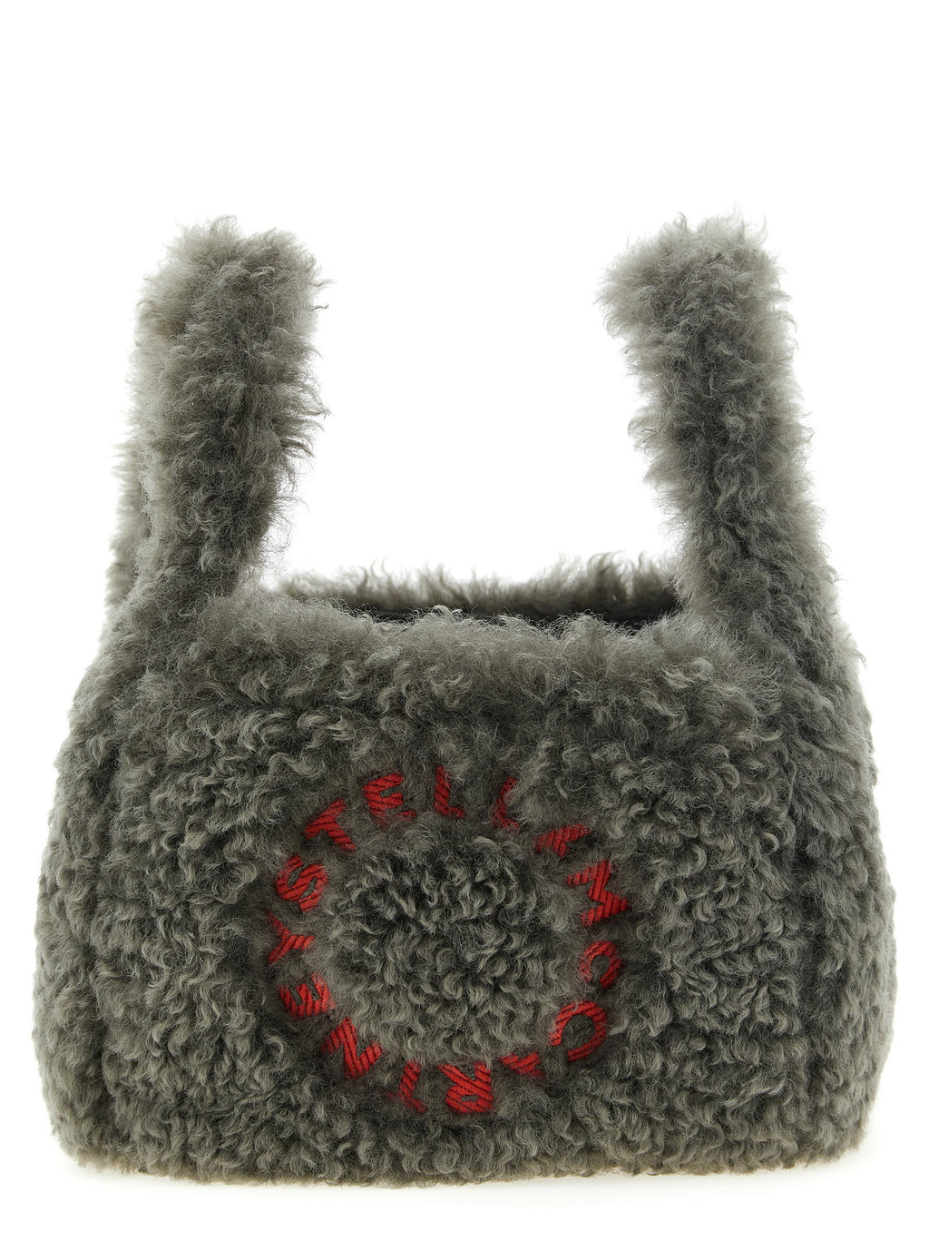 Stella Mccartney Shearling Logo Shoulder Bag