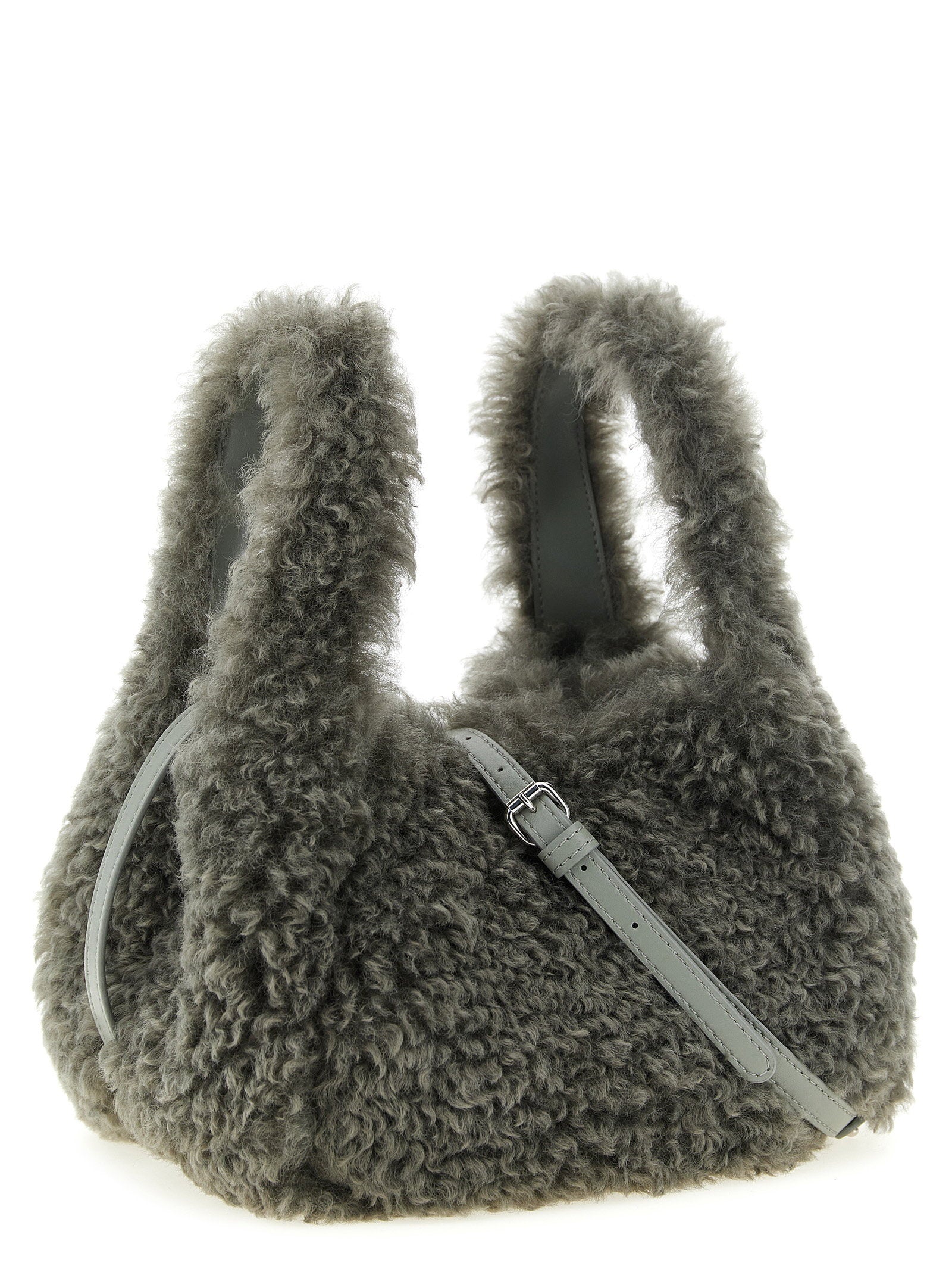 Stella Mccartney Shearling Logo Shoulder Bag