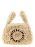 Stella Mccartney Shearling Logo Shoulder Bag