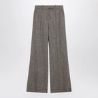 Valentino Ivory/brown patterned wool trousers