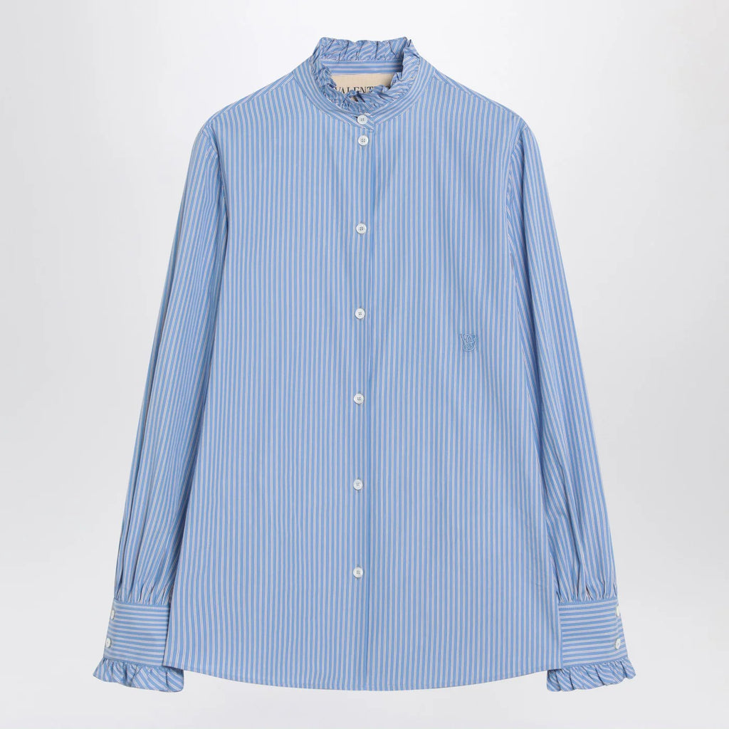 Valentino Light blue striped shirt in cotton