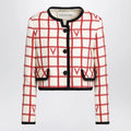 Valentino Ivory jacket with Check Vlogo pattern