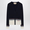 Cardigan with Chez Valentino embroidery in wool