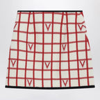 Valentino Ivory skirt with Check Vlogo pattern